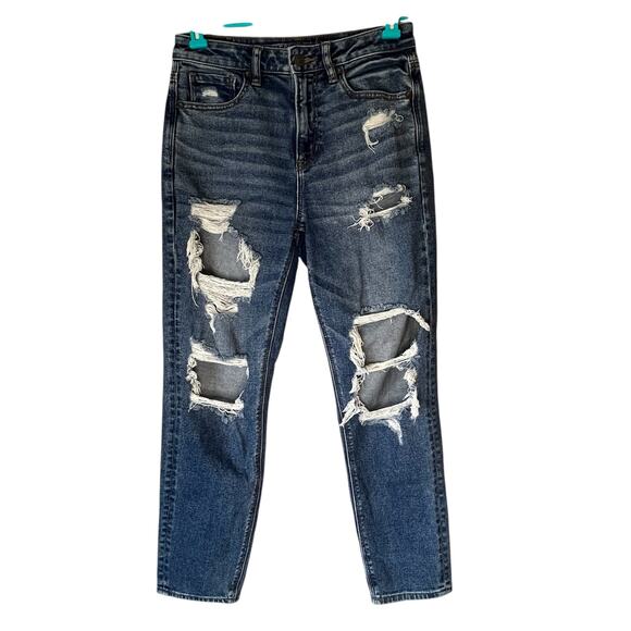 American Eagle Distressed Mom Jean Size 4 Regular - Picture 1 of 13